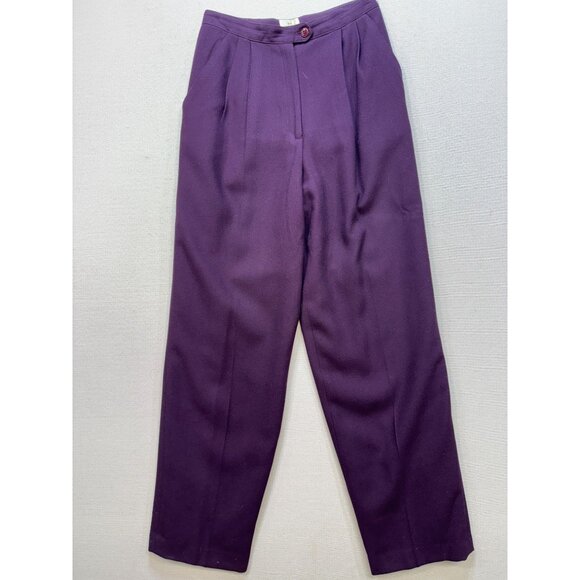 En Avance Women's Rayon Pant Suit Set Three Button Blazer Size 8 Purple - Picture 12 of 16